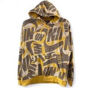 Men’s Yellow Nike Hoodie Sweatshirt Size Large